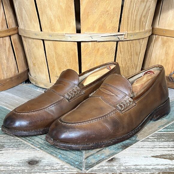 The Frye Company James 80195 Brown Leather Slip-On Penny Loafers Mens Size 11 main image 11